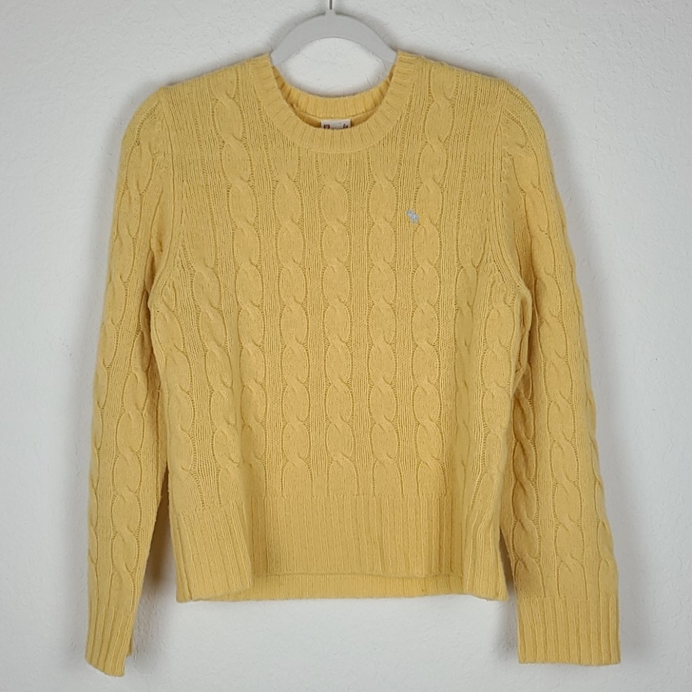 Vintage Sweater Long Sleeve Yellow Large Abercrombie & Fitch